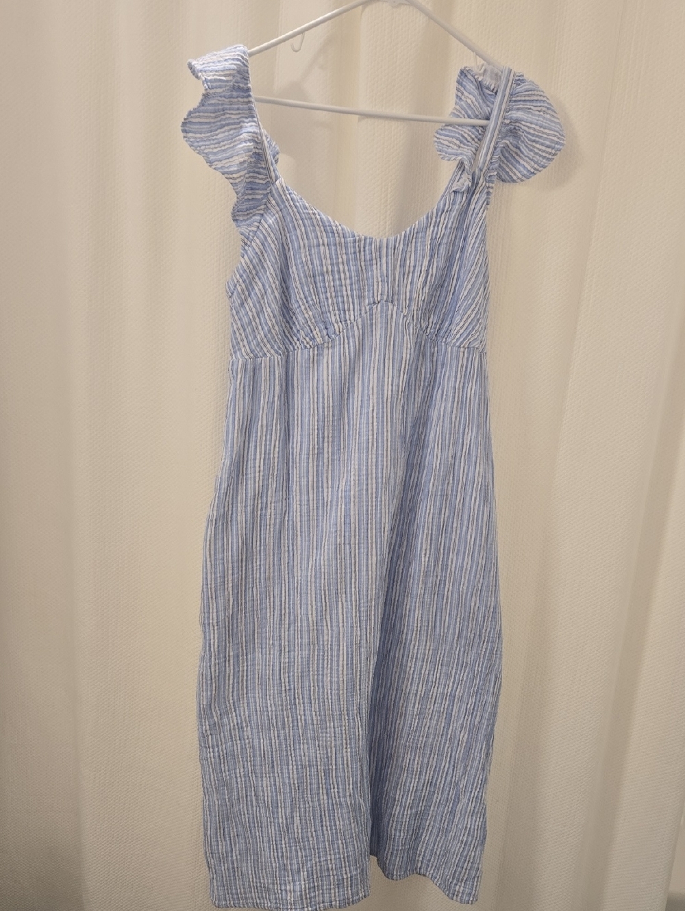 Time and Tru Blue and White Striped Maxi Dress